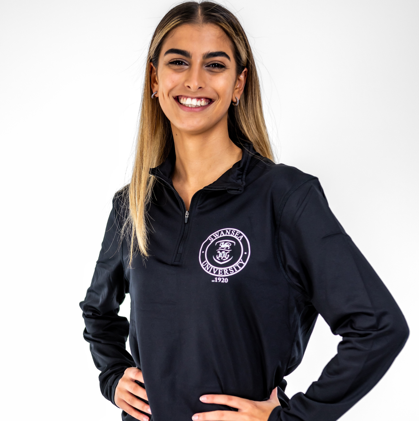 Swansea University Long Sleeve - Zip Neck