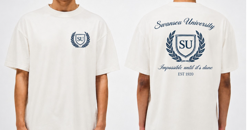 Crest Oversized Tee- Swansea University