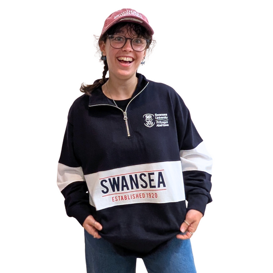 Swansea University Rugby Shirt - Retro Style with 1/4 Zip