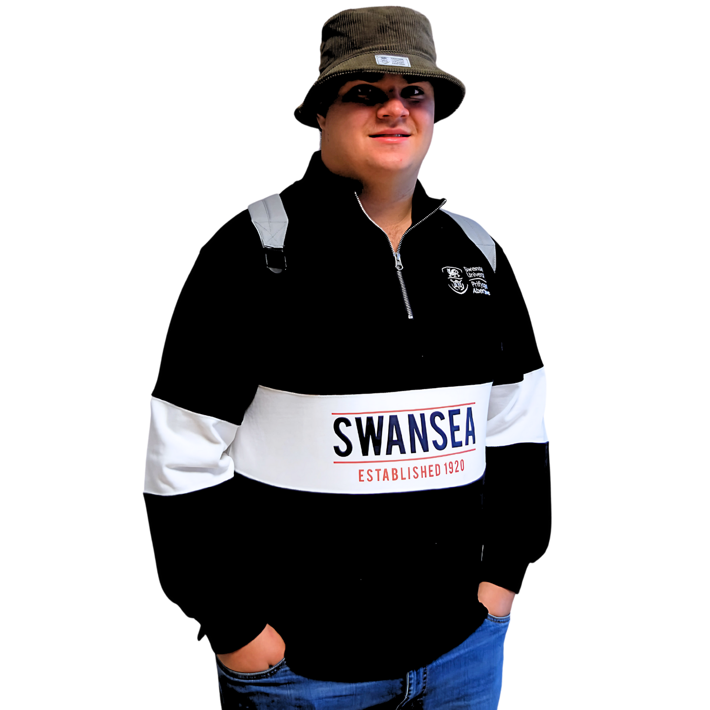 Swansea University Rugby Shirt - Retro Style with 1/4 Zip