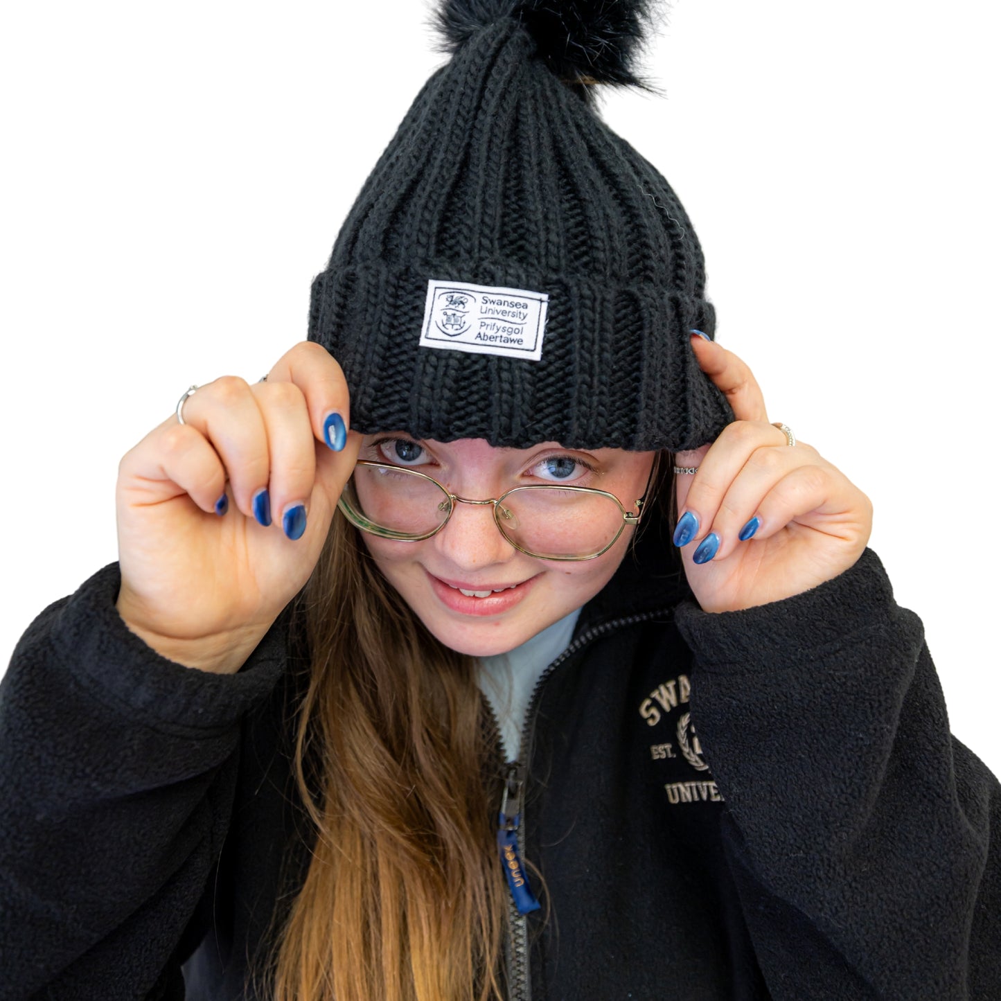 Swansea University-Pom Pom Chunky Beanie