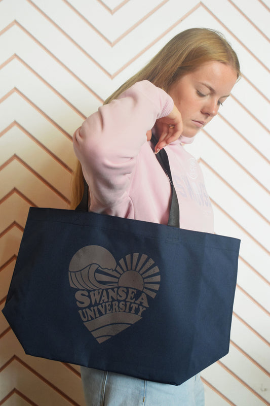 Carryall Navy Tote Bag- Swansea Uni