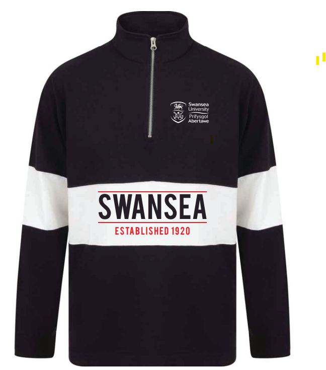 Swansea University Rugby Shirt - Retro Style with 1/4 Zip