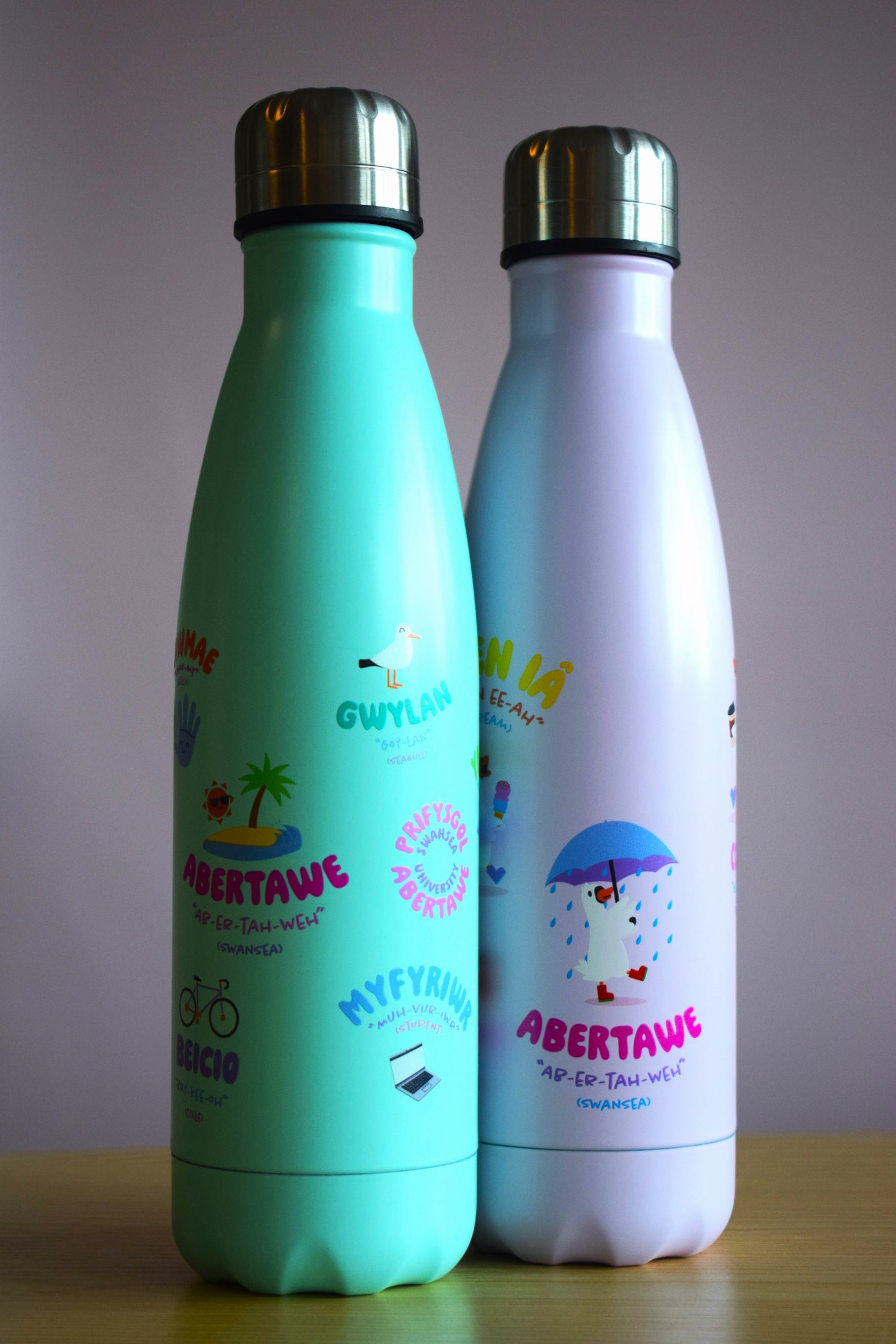Swansea University Swan Design Water Bottle