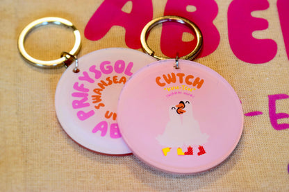 Swansea University Swan Design Keyring